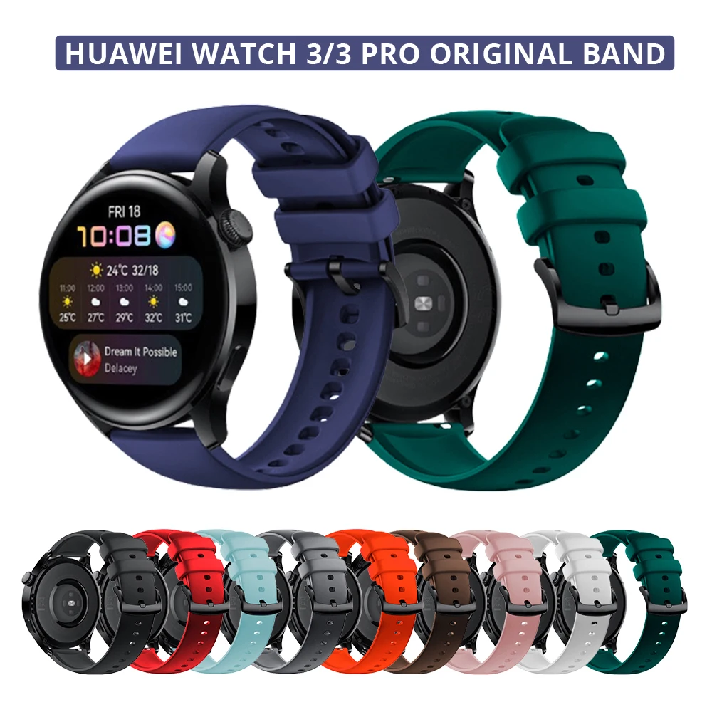 

Ремешок силиконовый для Huawei Watch 3 46 мм, оригинальный спортивный сменный Браслет для Huawei Watch 3 Pro 48 мм 22 мм 20 мм