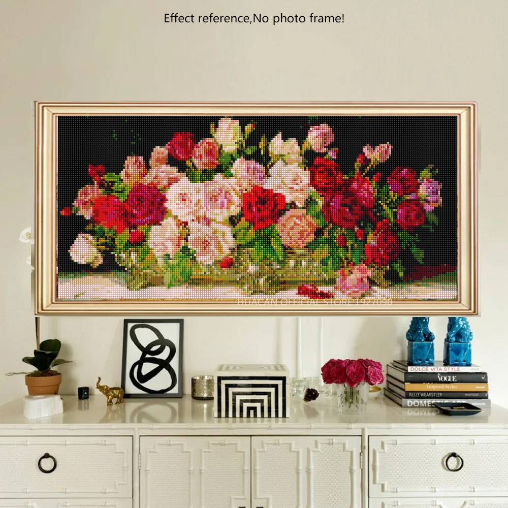 HUACAN полностью квадратная Алмазная вышивка цветы алмазная Картина Вышивка