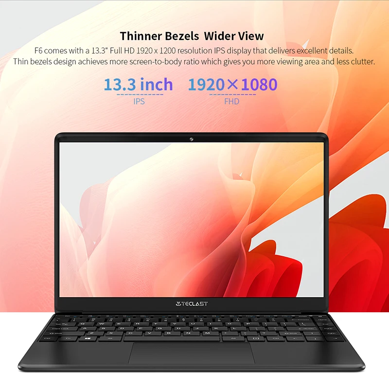 Ноутбук Teclast F6 13 3 дюйма FHD IPS 1920x1080 ноутбуки Intel Apollo Lake Windows 10 8 ГБ LPDDR4 128 Гб SSD 1 28 кг -