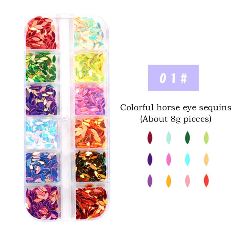 4 коробки для дизайна ногтей стразы розовое золото заклепки шпильки 3D пайетки