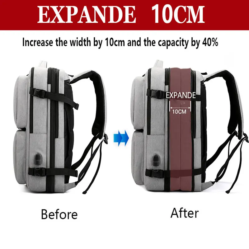 Водонепроницаемая мужская дорожная сумка 18 дюймов рюкзаки для ноутбука USB