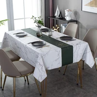 new nordic simple pu tablecloth oil proof waterproof wash free household leather scald table mat rectangular table cloth