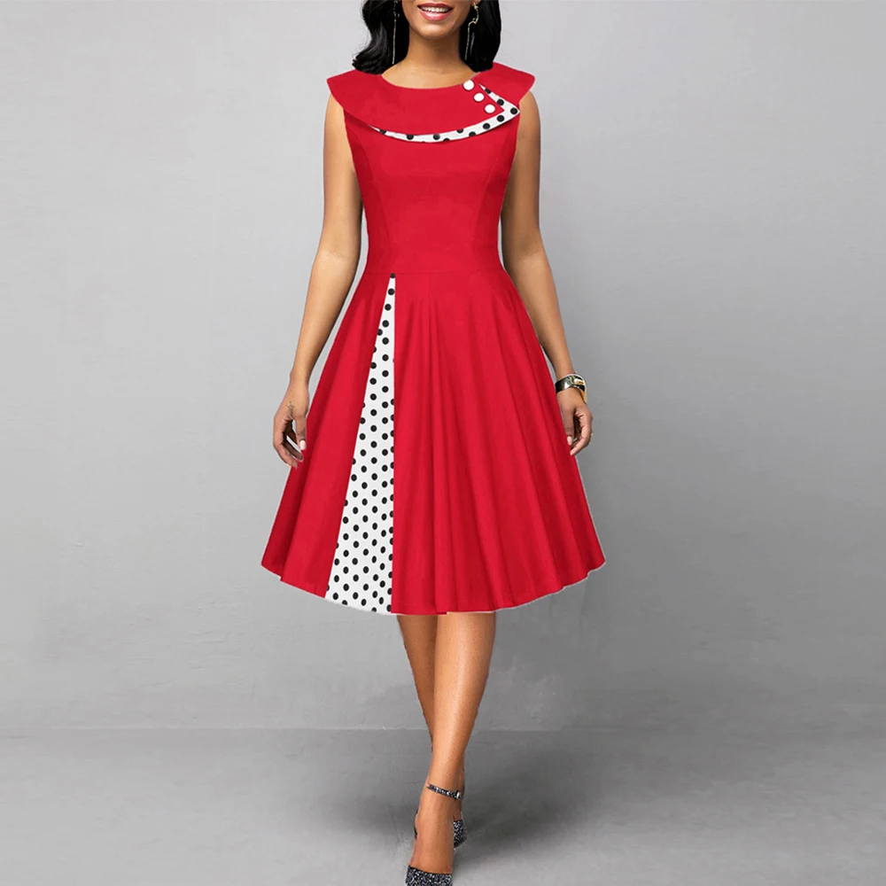 MISSJOY 2020 размера плюс 3XL женское винтажное ретро платье с длинным рукавом 1950s