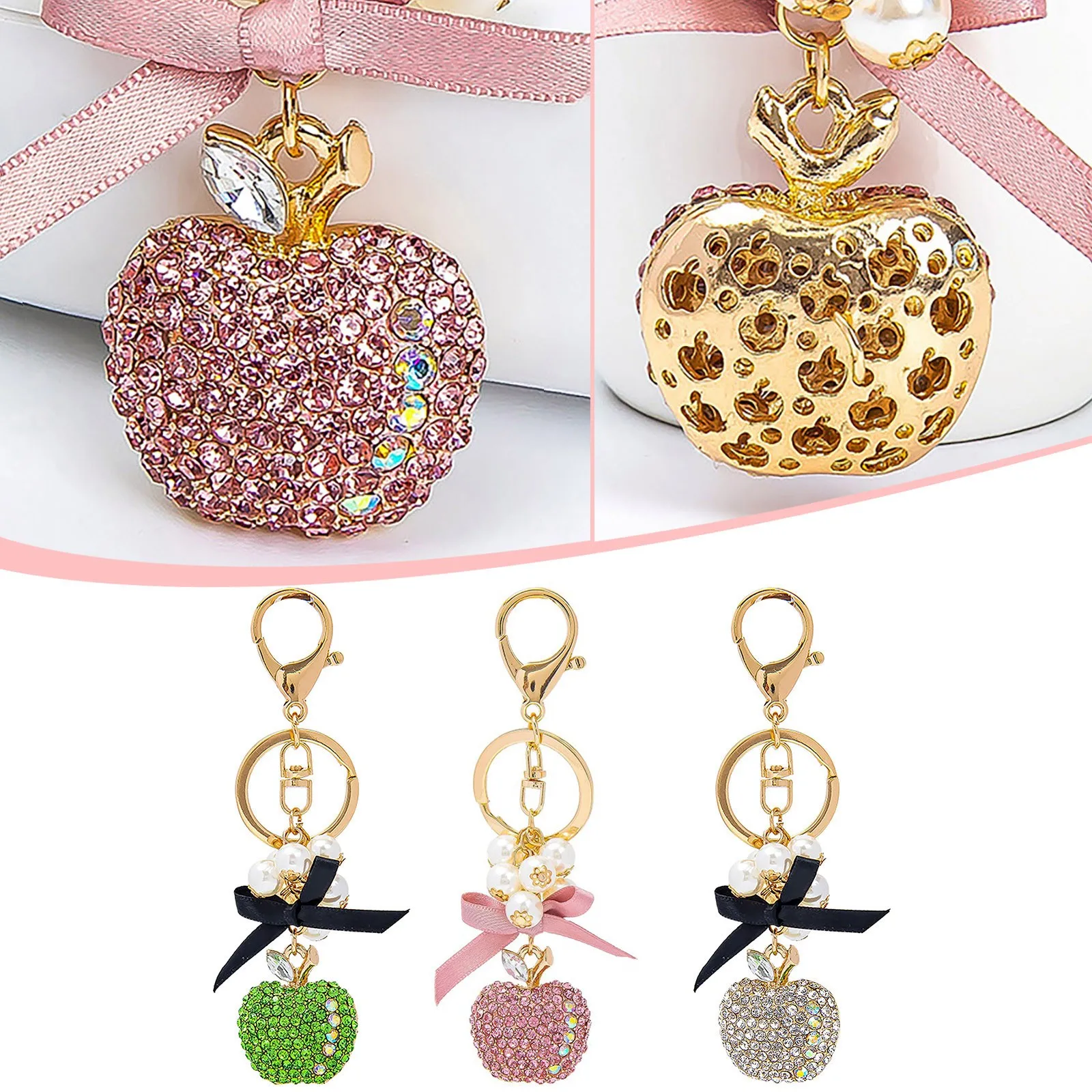 

Keychain Pearl Fruit Pendant Keychain for Women Bag Key Chain Fashion Jewelry Accessories Gift Llaveros Para Mujer Hot Sale