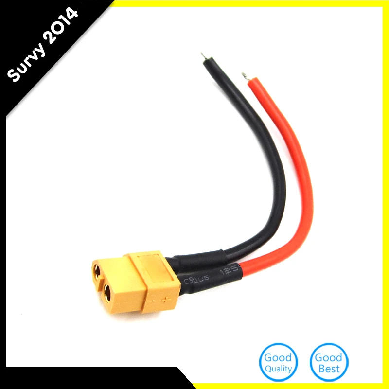XT60 Мужской Разъем 10 см силиконовый провод 12AWG кабель для RC Lipo батареи квадрокоптера мультиротора дрона