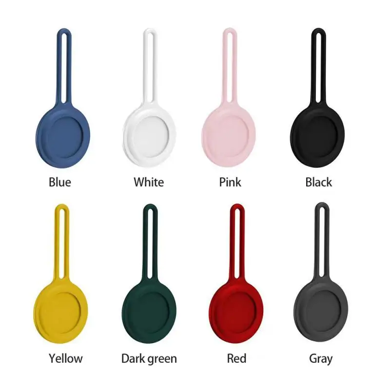 

For Apple Airtags Locator Silicone Protective Sleeve Metal Ring Buckle Sports Soft Plastic Shell Anti-sweat, Scratch-resistant