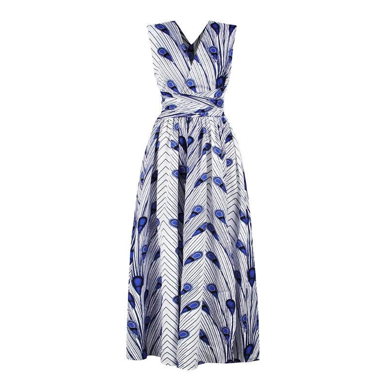 Color 11 Женская мода, африканская одежда, Базен, Цветочный Фестиваль, Danshiki Vestidos, длинный халат, сексуальные африканские платья для женщин - Цвет: Color 11