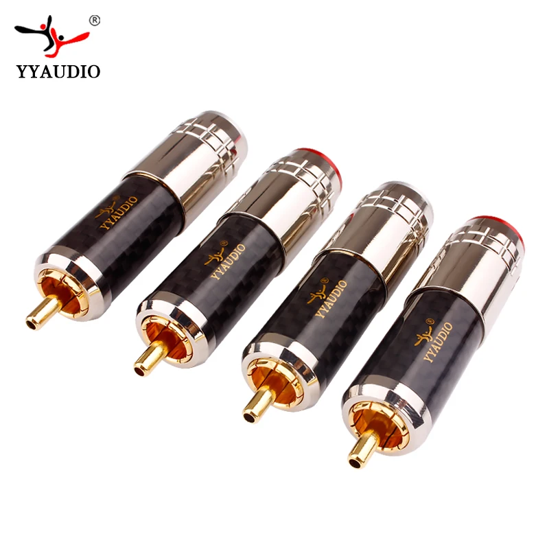 High End 24K Gold plated Brass Male RCA Plug Connector Adapter With Lock Hifi Audio Video AMP TV AV DVD Signal Cable DIY | Электроника