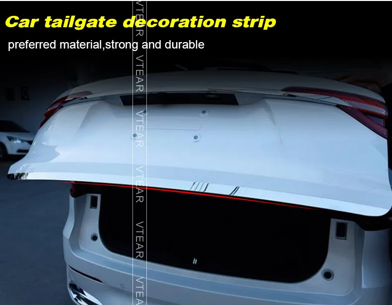 Vtear для Хавейл Ф7 Haval F7 задняя дверь багажника отделка хромированная декоративная Автомобильная полоса крышка аксессуары крышка багажника Ручка автомобиля-Стайлинг наклейка хавал ф7 автотовары запчасти аксесуары