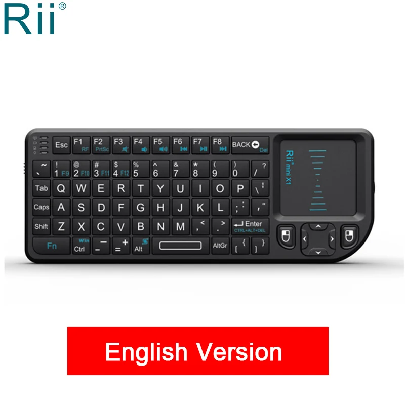 English Rii Mini X1 португальский мини беспроводная клавиатура с мышью тачпад для Android tv Box Mini PC set top box 2,4 ГГц - Цвет: English