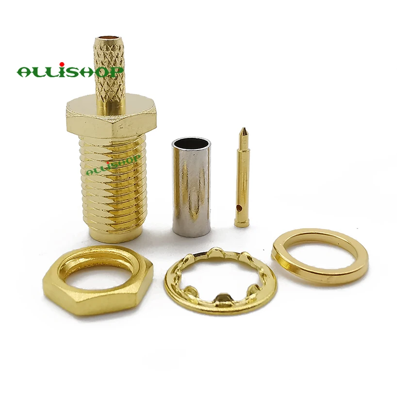 ALLiAHOP RP SMA гнездо гайка RF Coax разъем обжимной для RG316 RG174 LMR100 кабель прямой