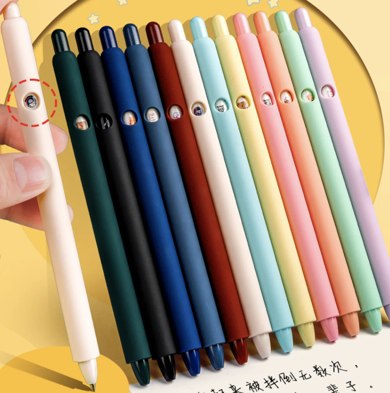 

Набор милых гелевых ручек Morandi, 6 шт., многоцветные гелевые ручки для прессования, винтажный лайнер 0,5 мм, ионизированные канцелярские принад...