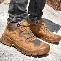 golden sapling fashion tactical boots men genuine leather soft rubber tooling shoes vintage retro mens boot classic casual shoe
