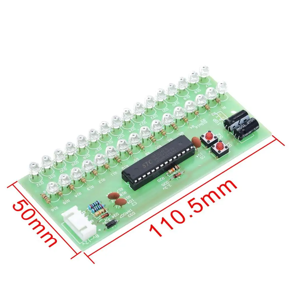 MCU регулируемый дисплей шаблон LED VU Meter уровень индикаторный усилитель Audio 16