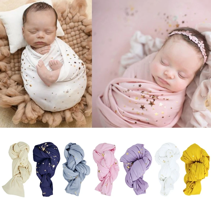 Реквизит для фотосъемки новорожденных одеяло детская пеленка Звездная спальный