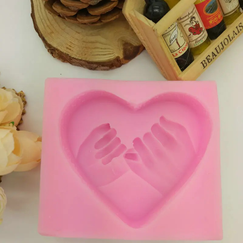 

Love Shape 3D Silicone Soap Mold Hand In Hand Cake Decorating Tools Silicone Mould Valentine's Day