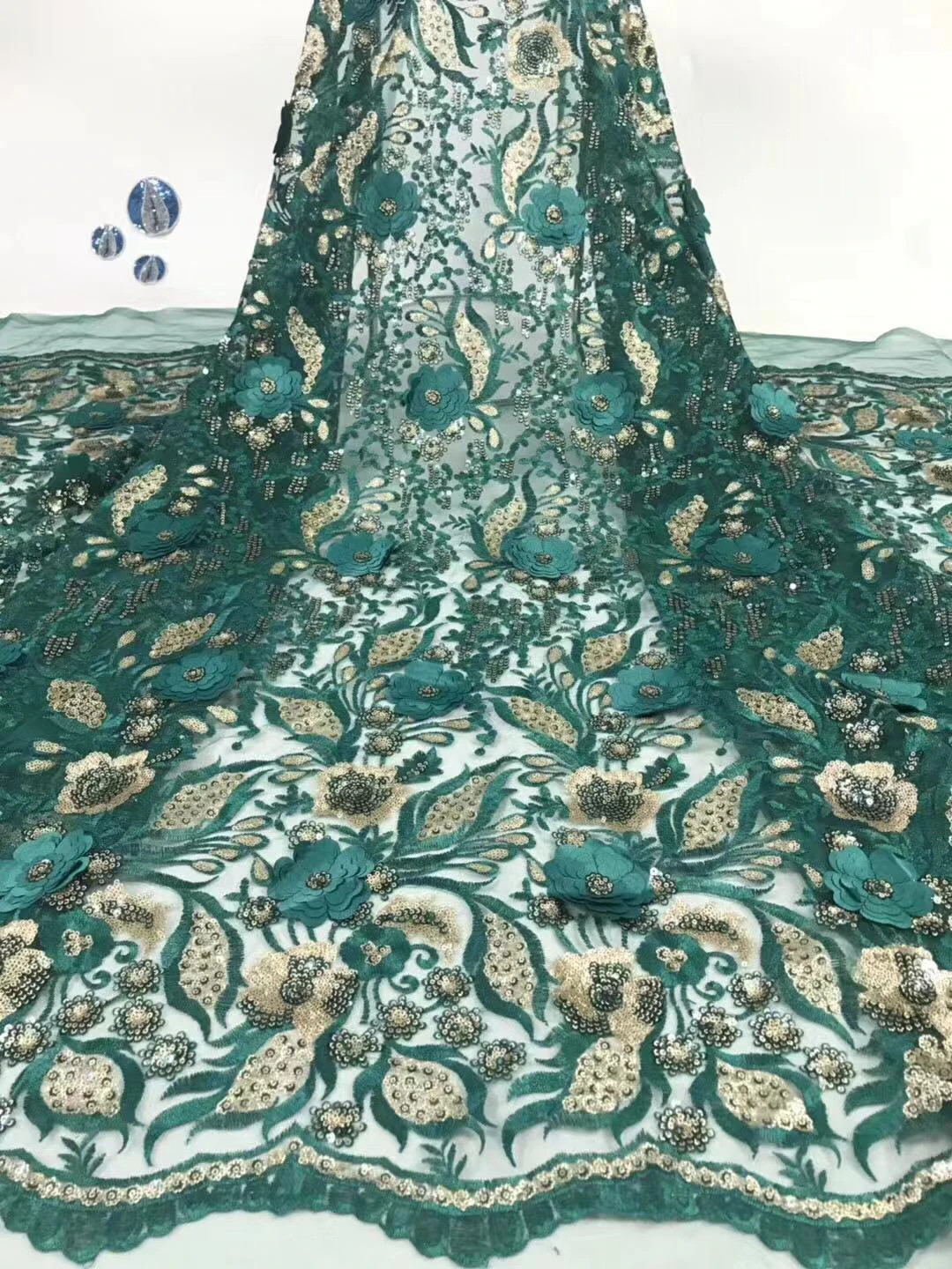 

2019 high quality Nigerian tulle lace fabric latest African lace fabric bridal French lace fabric women's dress FJ3476