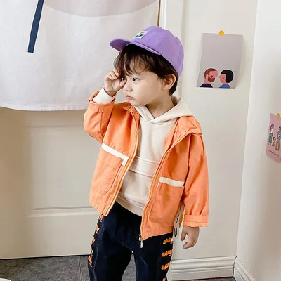 

Children's Casual Jackets 2021 Autumn New Korean Style Boys and Girls Woven Jackets Baby Loose Tops Kids Patchwork Coats Jacket