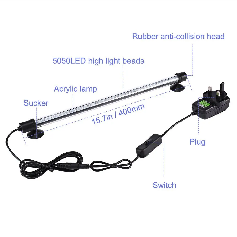 

LED Aquarium Submersible Lamp Aquarium Fish Tank Plant DC 12V LED Light Waterproof IP68 Bar Lamp Fish Tank Light