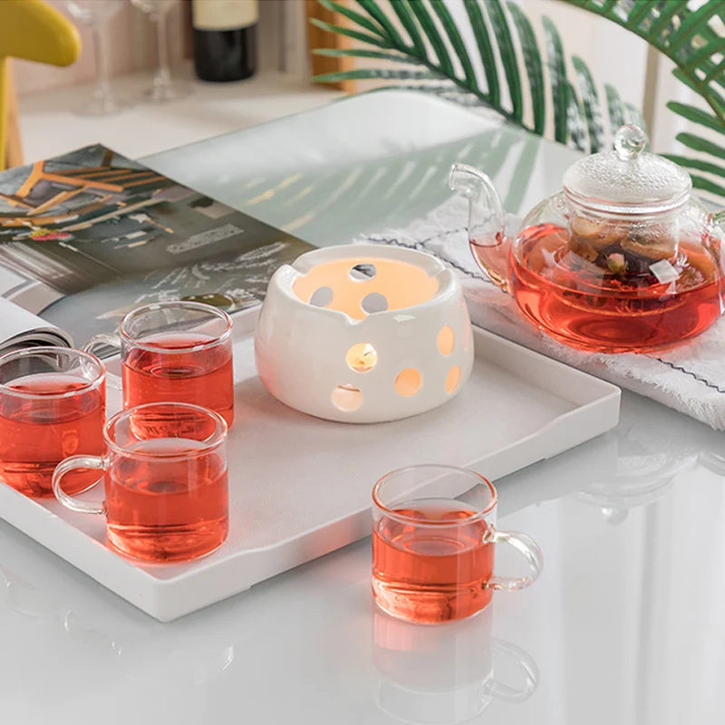 Подставка для чайного горшка с подогревом керамическая подставка подогрева кофе