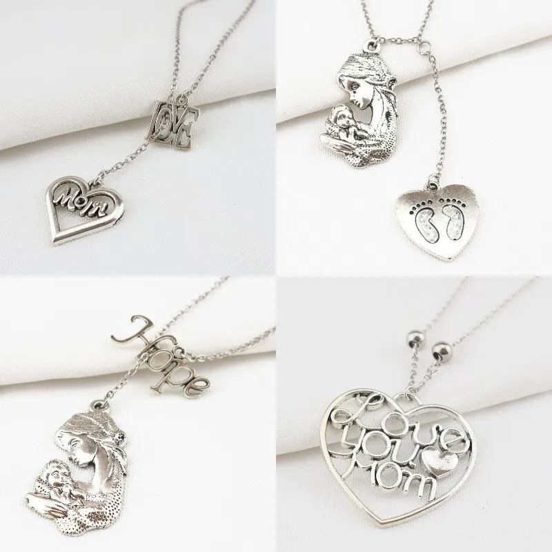 Винтажные ожерелья-подвески с подвесками в виде сердца для матери Дамский кулон