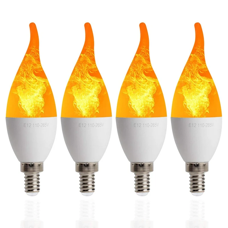 Хэллоуин лампочка пламени Рождественский светодиодный канделябр лампочки