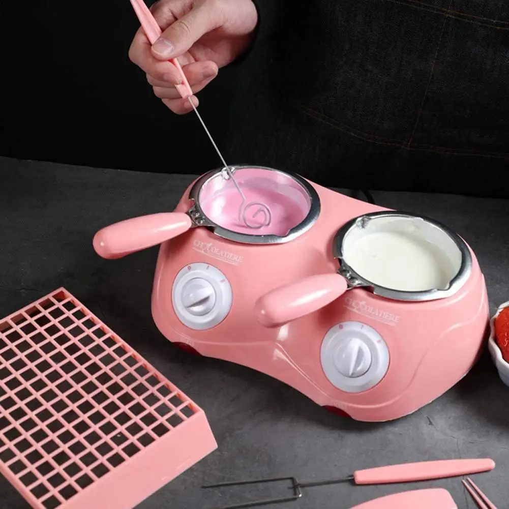 Электрический двойной подогреваемый горшок 250 мл для плавления шоколада