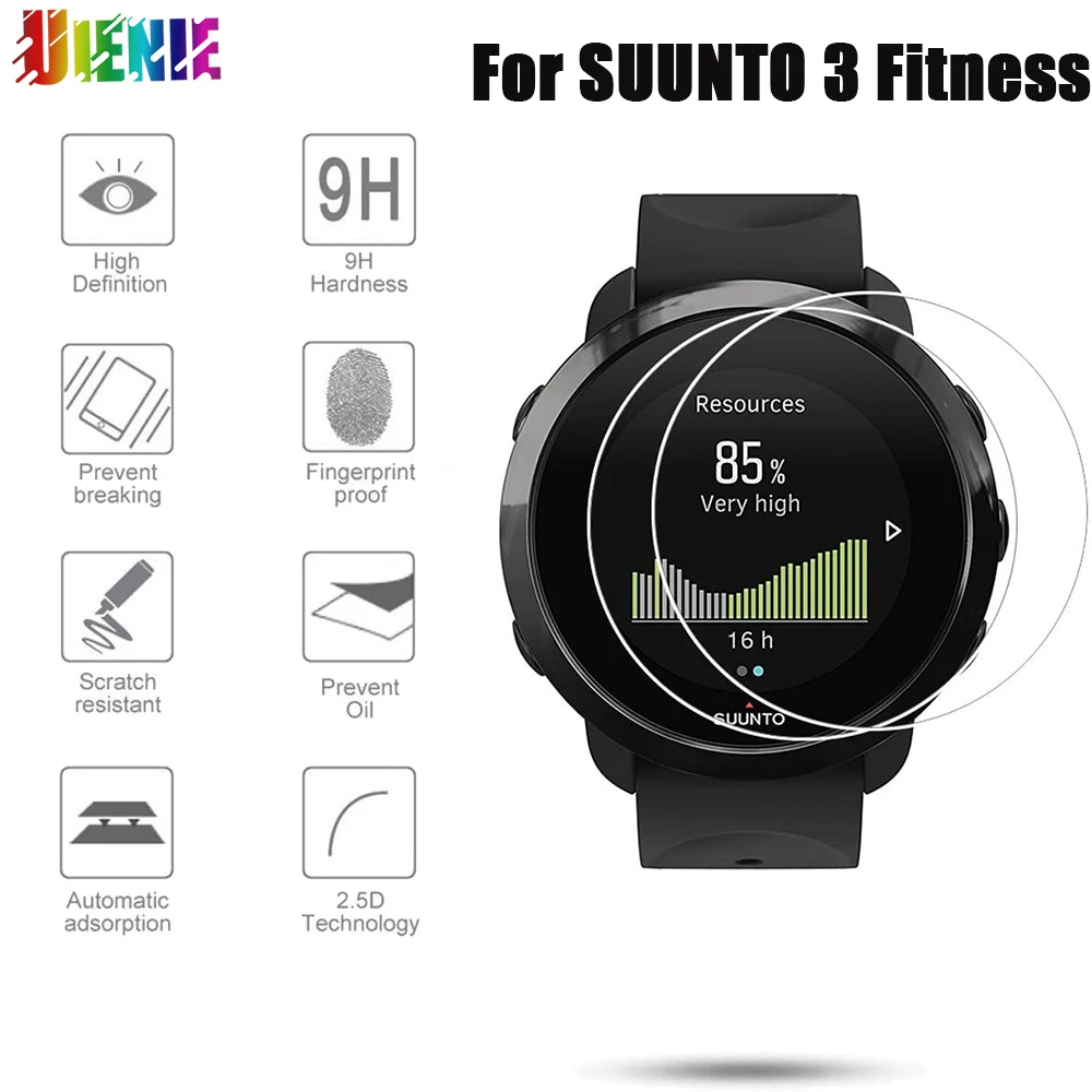 

9H Tempered Glass Protective Film For Suunto 3 Fitness SmartWatch Screen Protector Explosion-proof Anti-Scratch Transparent Film
