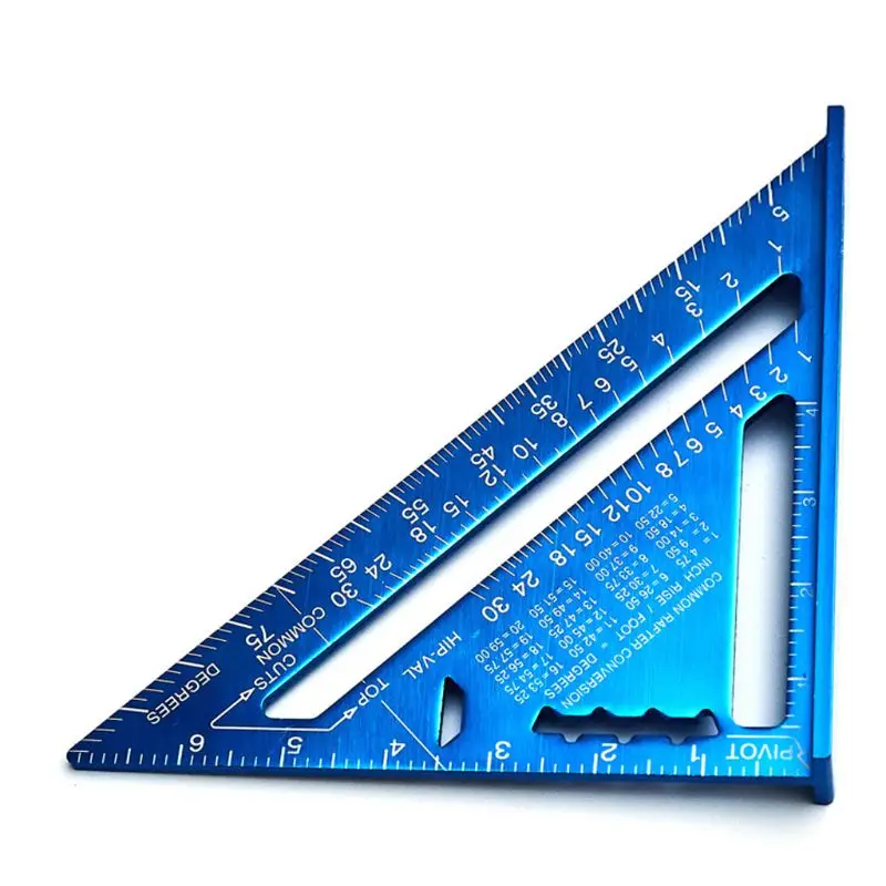 

2021 New Angle Ruler 7 inch Aluminum Alloy Measuring Ruler Woodwork Triangle Protractor