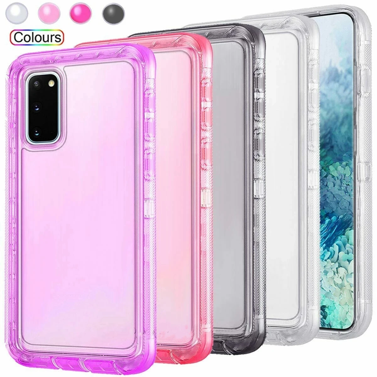 

For Samsung Galaxy S21 S20 S22 S23 Ultra S10 S9 S8 Plus Note 20 10 8 9 Clear Defender Shockproof Hybrid Bumper Case Cover