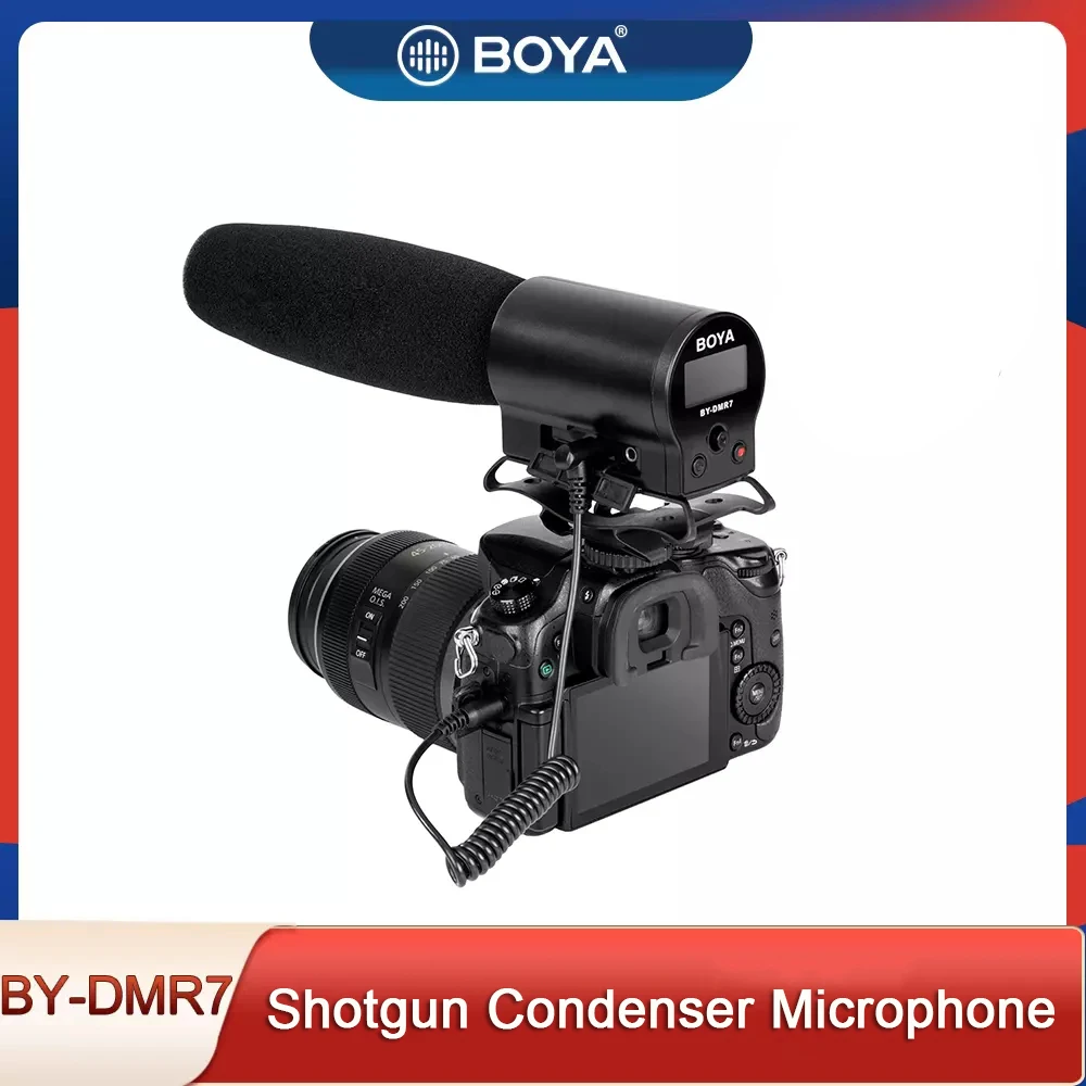 BOYA BY-DMR7 дробовик конденсаторный микрофон Встроенный флэш-рекордер для Canon Nikon Sony
