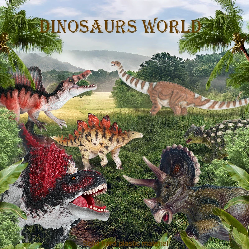 

4Pcs Set Simulation Solid PVC Plastic Dinosaur Toys Ancient Animal Jurassic Dinosaur Model Tyrannosaurus Raptor Toy for Children