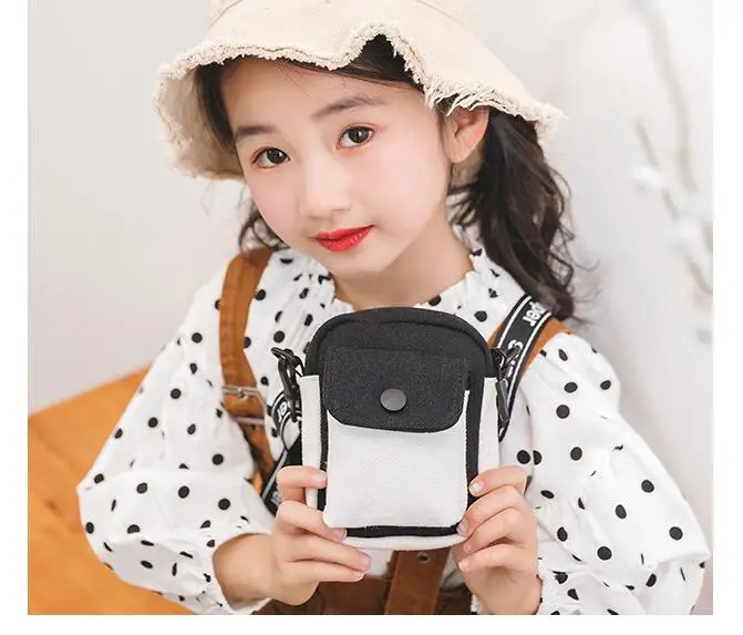 5 шт./лот! Детская модная контрастная цветная Холщовая Сумка-почтальонка