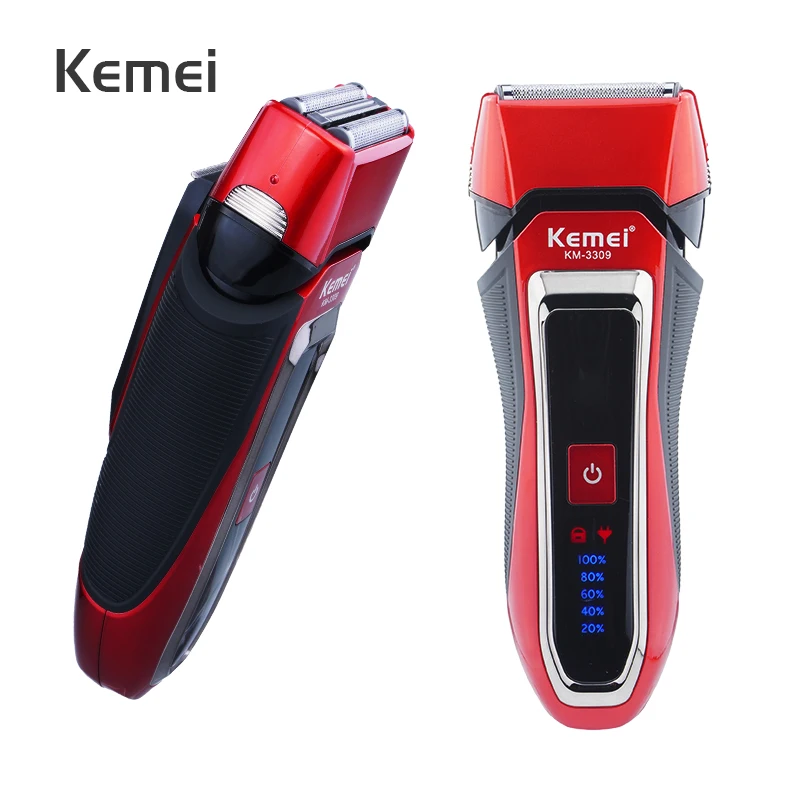 

Kemei Portable Electric Shaver LCD Power Display Smart Mini Razor Wet-Dry Dual Use Waterproof Beard Trimmer Men Comfy Clean