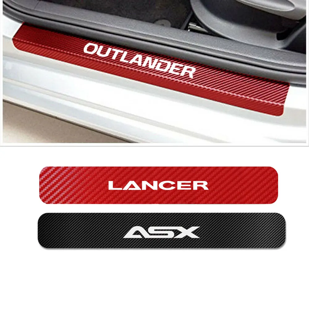 Для Mitsubishi Lancer 10 3 9 EX Outlander ASX L200 4 шт. наклейки на пороги автомобиля аксессуары для