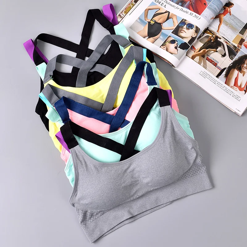 

UUG Women Underwear Sports Bra Breathable Female Top Sexy Cross Strap Push Up High Running Bra for Fitness Gym Top Sports