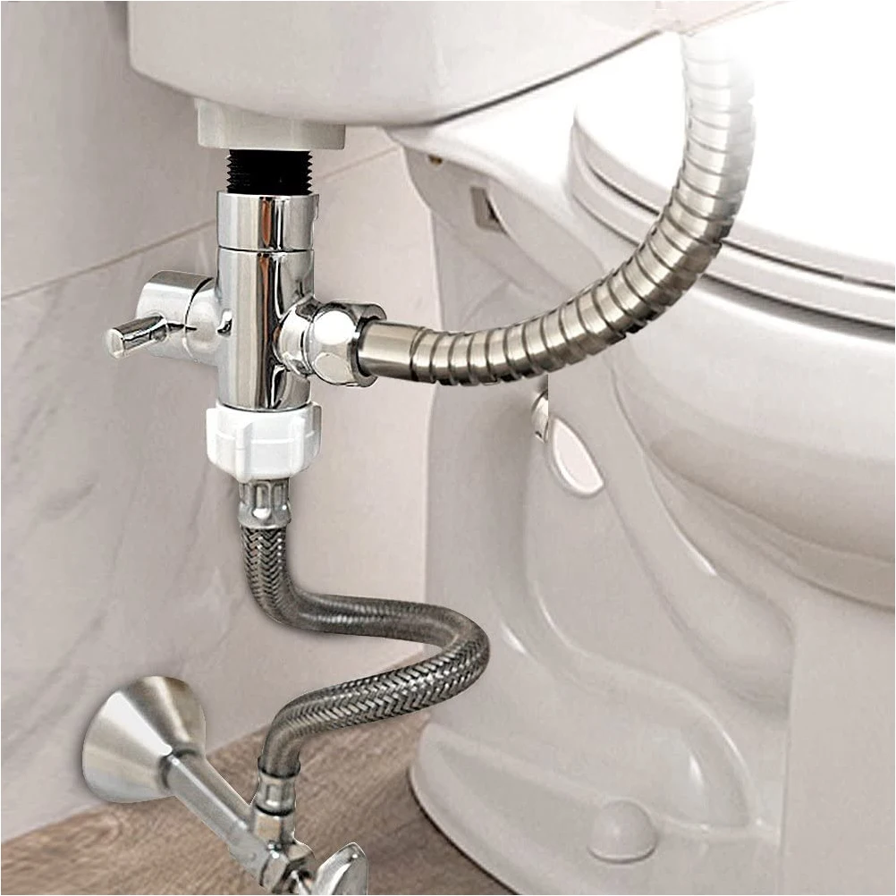 

A set Stainless Toilet Bidet Sprayer Steel Handheld Shower Sprayer for Bathroom Self Cleaning 2years warranty