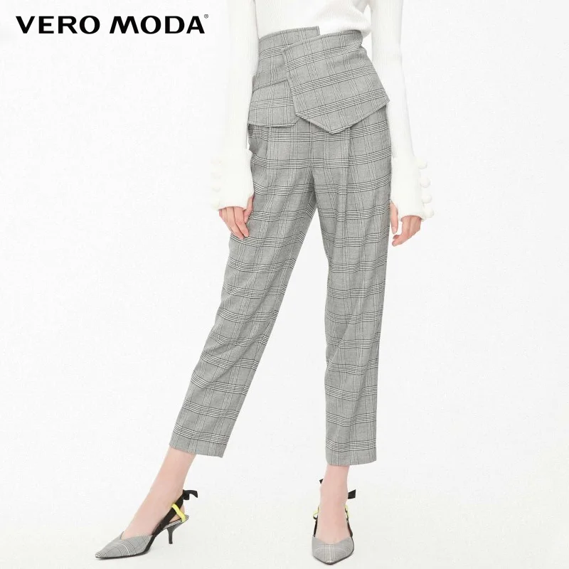 

Vero Moda retro plaid Belt decoration leisure trousers Pants | 319150512