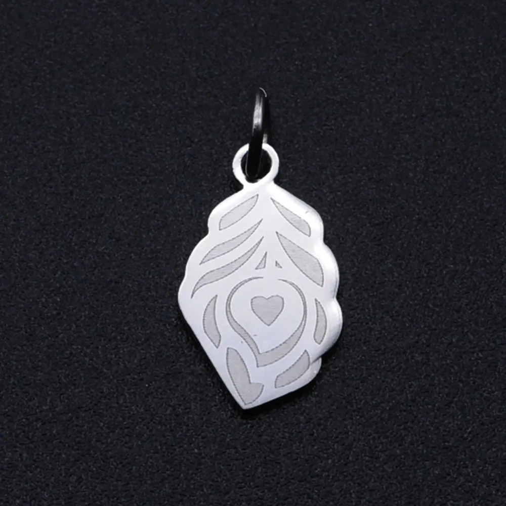 10pcs/lot Sun Feather Leaf 316L Stainless Steel DIY Charms Pendants For Making Necklace Accessories Gifts | Украшения и