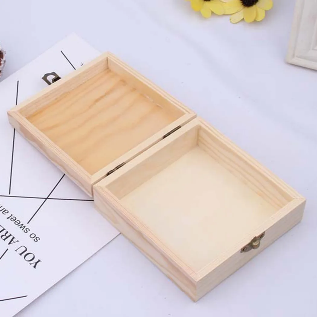 Портативная деревянная коробка для ювелирных украшений из массива натурального