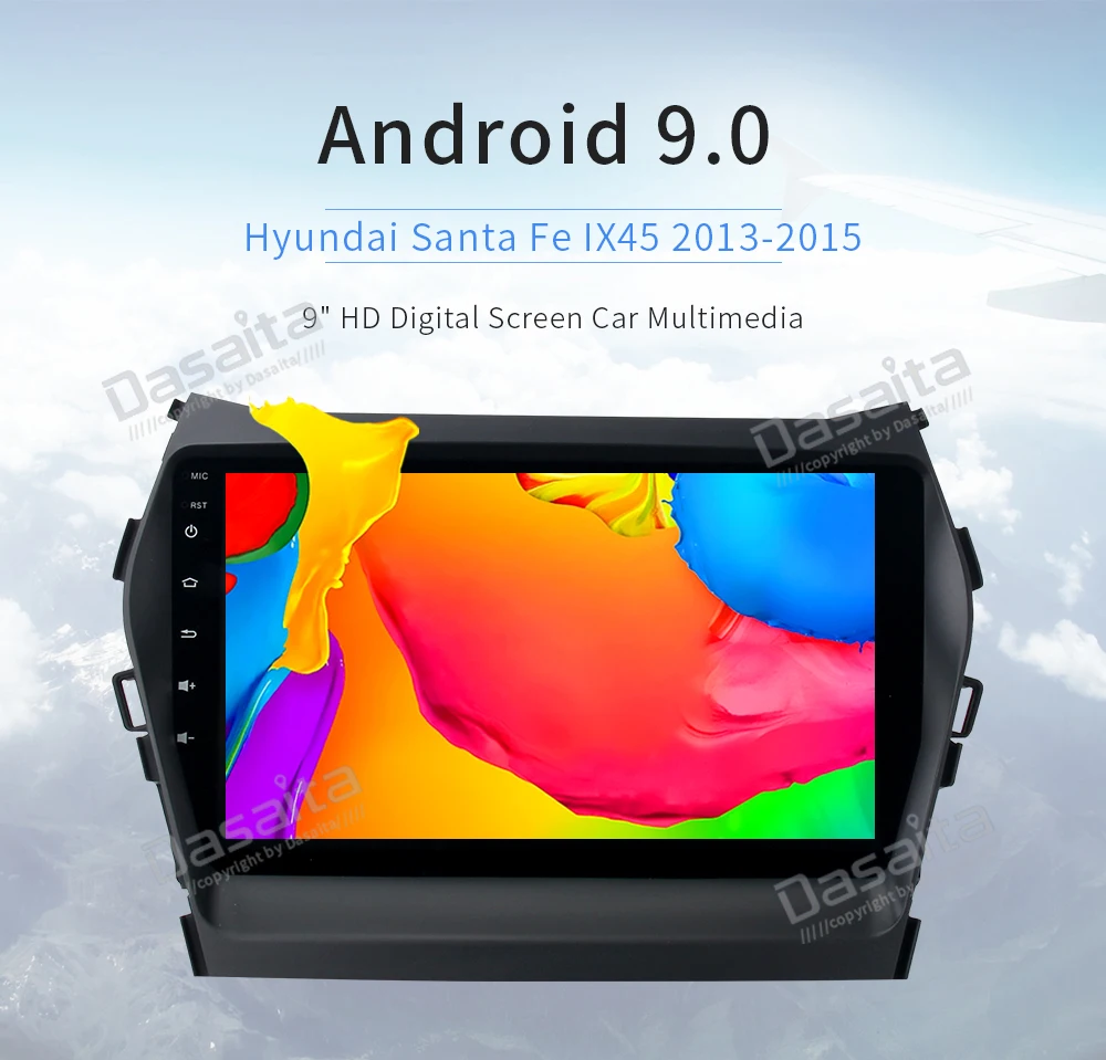Dasaita " Android 9,0 Автомобильный gps радио плеер для hyundai Santa fe IX45 2013- с восьмиядерным процессором 4 Гб+ 32 ГБ авто стерео Мультимедиа