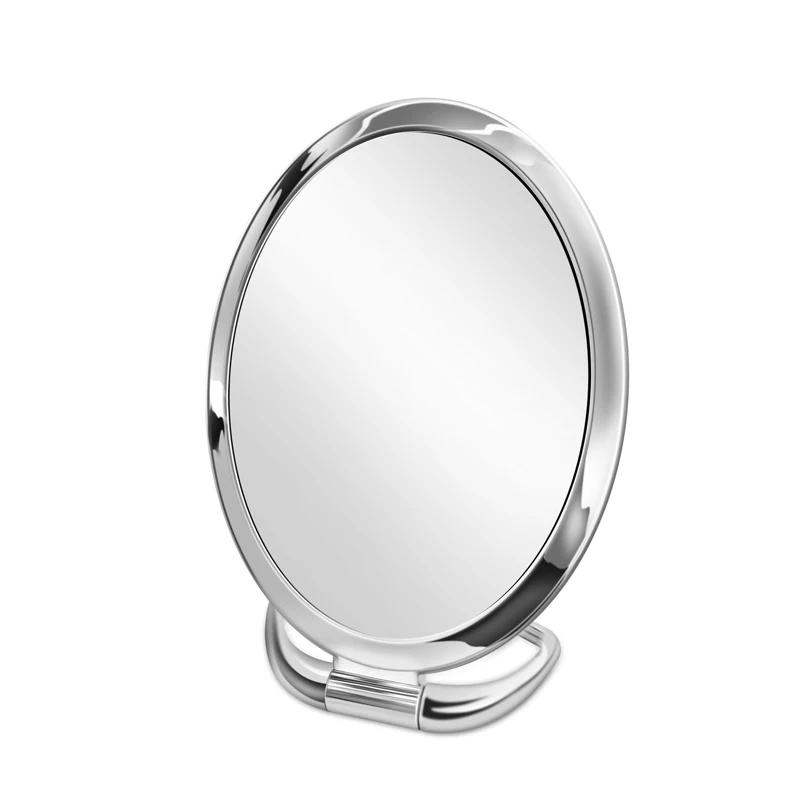 Silver oval Креативное зеркало с ручкой для салона красоты, профессиональное ручное зеркало, складная подставка, индивидуальное зеркало для макияжа, для домашнего использования в путешествиях - Цвет: Silver oval