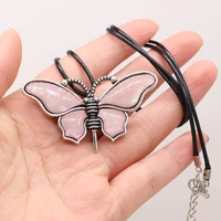 natural shell pendant necklace vintage butterfly shape necklace charms for women jewerly best gift 57x32mm length 555cm