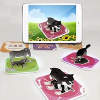 96pcs 4d learning card vivid animal interactive educational game fun learning word vr card early education montessori toys