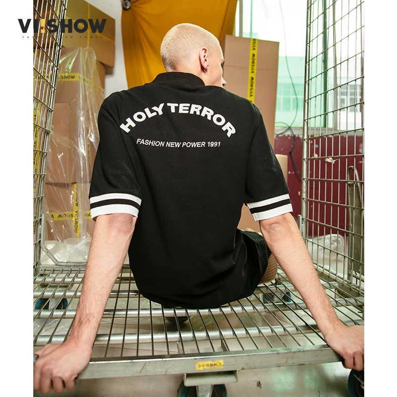VIISHOW новинка рубашки поло Мужская брендовая одежда модные с вышивкой черепа