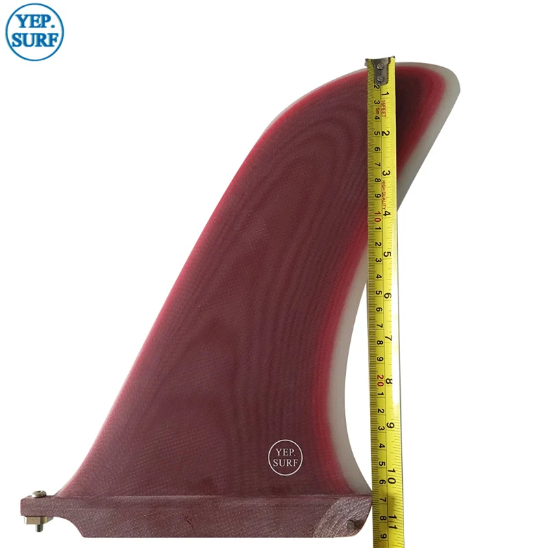Красный цвет серфинга longboard fin 10,5 дюймов Barbatana Surf 10,5 дюймов Fin стекловолокно в серфинге одиночный плавник stand up paddle