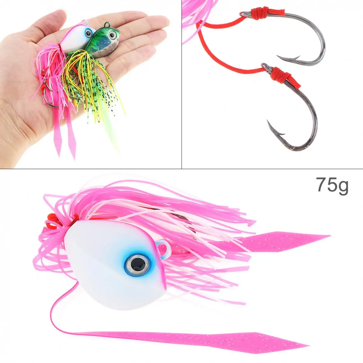 75 г рыболовные приманки из свинца Силиконовые юбки джиг приманка свинцовая