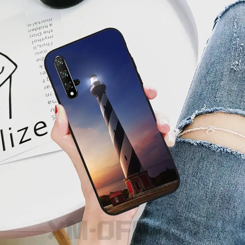 

Lighthouse Phone Black Case For Huawei P20 P30 P40 Pro Mate 10 20 30 Pro Lite P Smart 2019 Nova 5t Cases Cover Carcasa