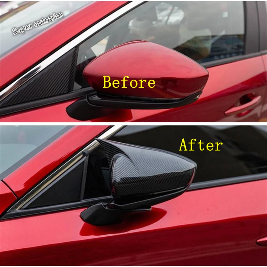 

Accessories Exterior Door Rearview Mirror Protector Shell Housing Cover Trim Fit For Mazda 3 2019 - 2021 Carbon Fiber ABS