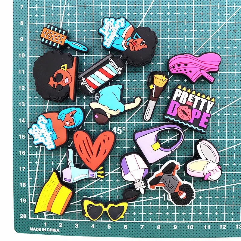 Hot Sale 1pcs Pretty Dope Shoe Charms PVC for Heart-shaped Cowboys Girl Slippers Accessories Clogs Decorations Girl Friend Gifts